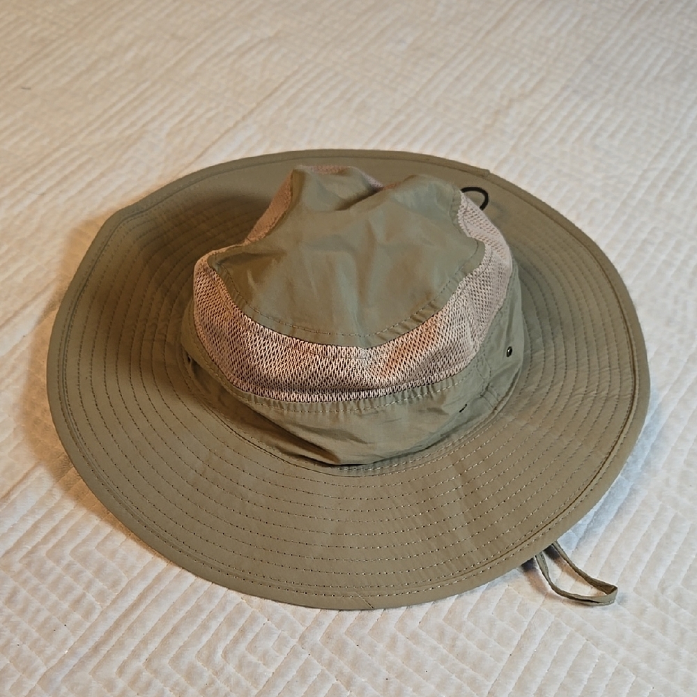 Outfly Wide Brim Sun Hat Mesh Bucket Lightweight Boonie Hat Dark khaki One Size